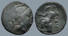 KING of PERGAMON. Attalos I. In the name of Philetairos. (Circa 240-220 BC)
AE Bronze (16,9mm 3,3g)
Obv: Head of Athena to right, wearing crested At...