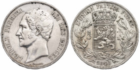 Belgium 5 Francs 1849