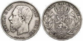 Belgium 5 Francs 1870