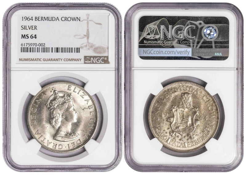 Bermuda 1 Crown 1964. NGC MS 64

KM-14; Queen Elizabeth II (1952-2022); Silver...
