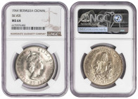 Bermuda 1 Crown 1964. NGC MS 64