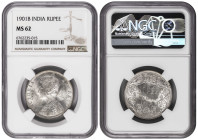 British India 1 Rupee 1901 B. NGC MS 62