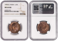 India British 1⁄4 Anna 1905 C. NGC 64 RB