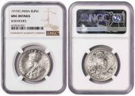 India British 1 Rupee 1919 C. NGC UNC Details
