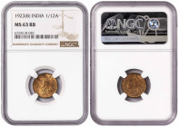 India British 1⁄12 Anna 1923. NGC 63 RB