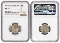 Egypt 2 Qirsh 1884 AH 1293//33H. NGC MS 63