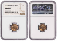 Estonia 1 Sent 1929. NGC MS 64