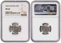 Estonia 20 Senti 2006. NGC MS 66