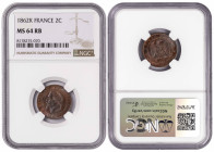 France 2 Centimes 1862 K. NGC 64 RB