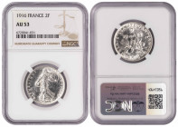 France 2 Francs 1916. NGC AU 53