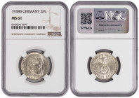 Germany 2 Mark 1938 B. NGC MS 61