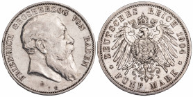 Germany Baden 5 Mark 1904