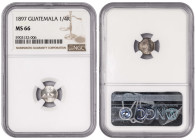 Guatemala ¼ Real 1897. NGC MS 66