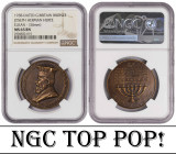 Great Britain Judaica Medal 1938. NGC MS 65 BN