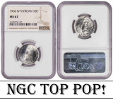 Italy Vatican City 10 Lire 1966. NGC MS 67. TOP POP