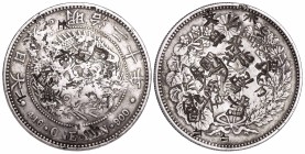 Japan 1 Yen 1887 Chinese chopMarks