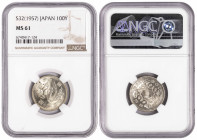 Japan 100 Yen S32 (1957). NGC MS 61