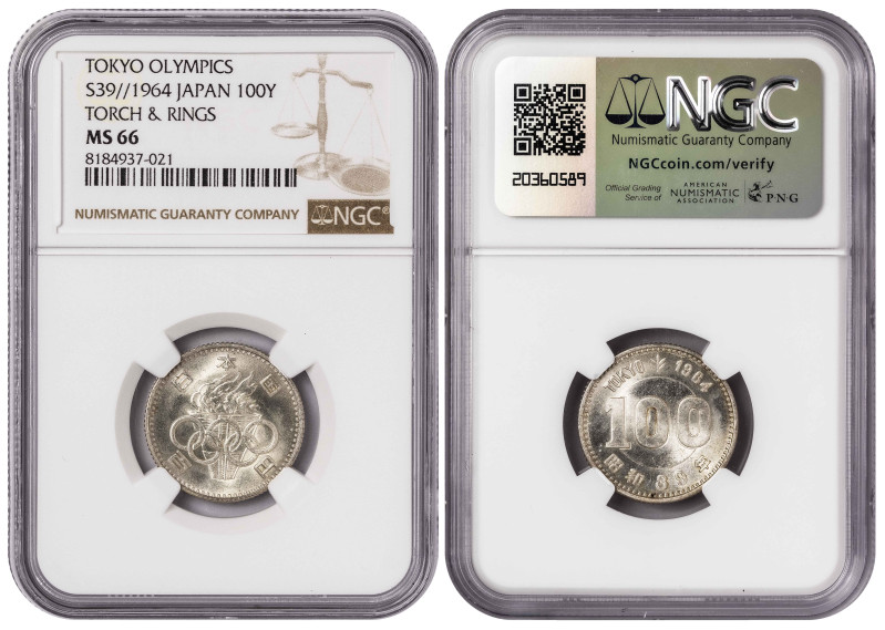 Japan 100 Yen S39 (1964). NGC MS 66. Almost TOP POP. In Higher Grades: 1

Y-79...