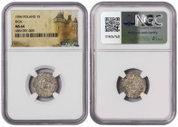 Livonia 1 Schilling 1596. NGC MS 64. Almost TOP POP. Total Graded by NGC In MS 64: 1, In Higher Grades: 1
