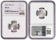 Mali 5 Francs Maliens 1961. NGC MS 63