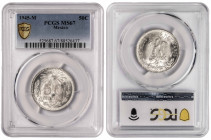 Mexico 50 Centavos 1945 M. PCGS MS 67. Almost TOP POP. In Higher Grades: 1