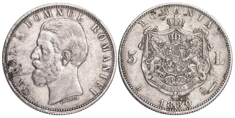 Romania 5 Lei Carol-I 1880-B

KM-12, Silver (.900), 25,00g, Mintage: 1.800.000