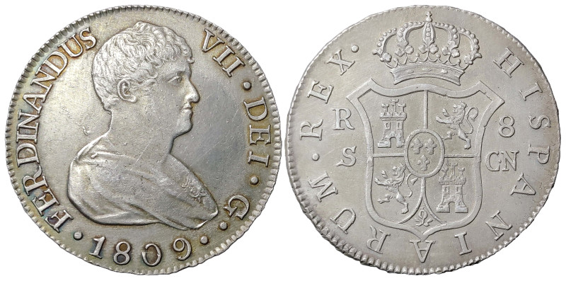 Spain 8 Reales 1809 - S CN

AC-1412, Cal-635; Fernando VII (1808-1833). Sevill...
