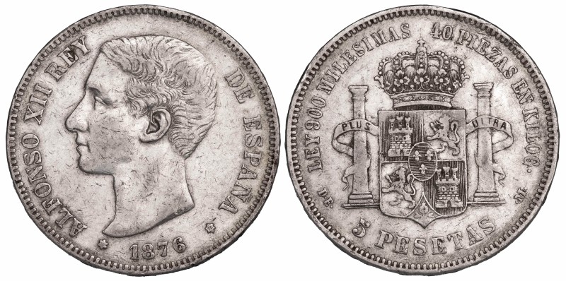 Spain 5 Pesetas 1876(76)

KM-671. sharp details, cleaned.