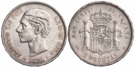Spain 5 Pesetas 1878 DEM