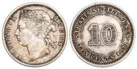 Straits Settlements 10 Cents 1871