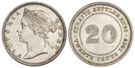 Straits Settlements 20 Cents 1877