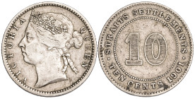 Straits Settlements 10 Cents 1901