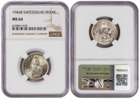 Switzerland 1 Franc 1946 B. NGC MS 64