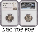 Switzerland 20 Rappen 1983. NGC MS 68. TOP POP.