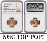 Tonga 2 Seniti 1968. NGC MS 66 RD. TOP POP. Total Graded by NGC In MS 66 RD: 1
