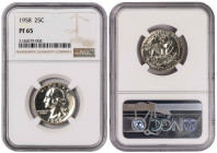 USA ¼ Dollar 1958. NGC PF 65