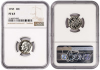 USA 1 Dime 1958. NGC PF 67
