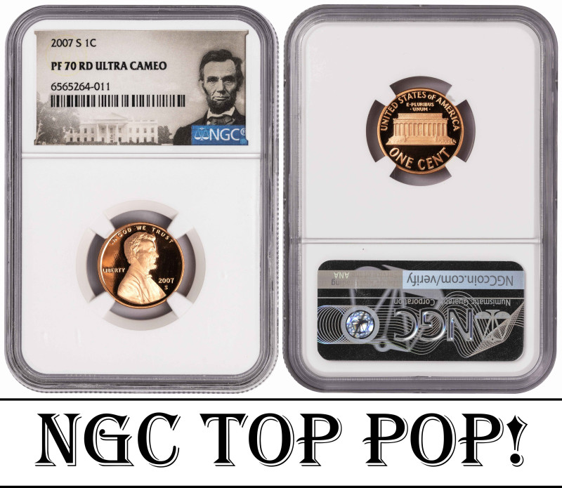 USA 1 Cent 2007 S. NGC PF 70 RD. TOP POP.

KM-201; Lincoln Memorial Cent