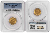 France 10 Francs 1859 A. PCGS MS 64. Gold coin