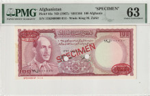 Afghanistan 100 Afghanis ND (1967) / SH 1346. Specimen. PMG 63