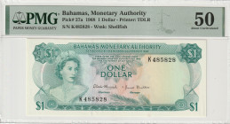 Bahamas 1 Dollar 1968. PMG About UNC 50