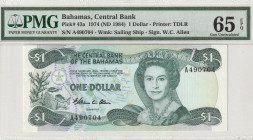 Bahamas 1 Dollar 1974 (ND 1984). PMG Gem UNC 65 EPQ