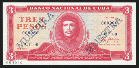 Cuba 3 Pesos 1986. Specimen