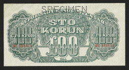 Czechoslovakia 100 Korun 1944. Specimen