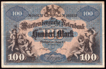 Germany Wurttemberg 100 Mark 1911