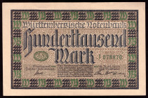 Germany Wurttemberg 100.000 Mark 1923