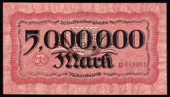 Germany Wurttemberg 5.000.000 Mark 1923