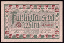 Germany Wurttemberg 50.000 Mark 1923