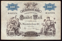 Germany Baden 100 Mark 1907