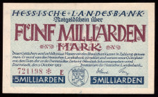 Germany Hessen 5 Milliarden Mark 1923